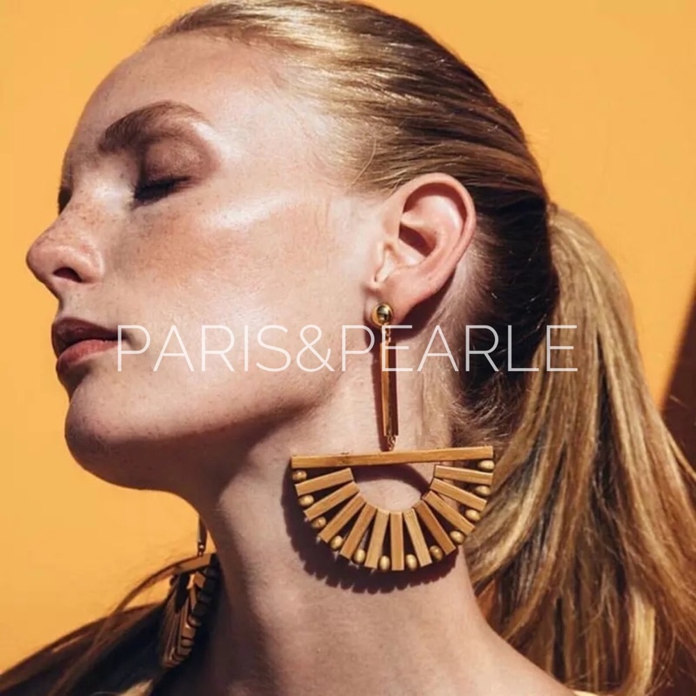 Giana Getaway Wooden Circle Drop Earrings
